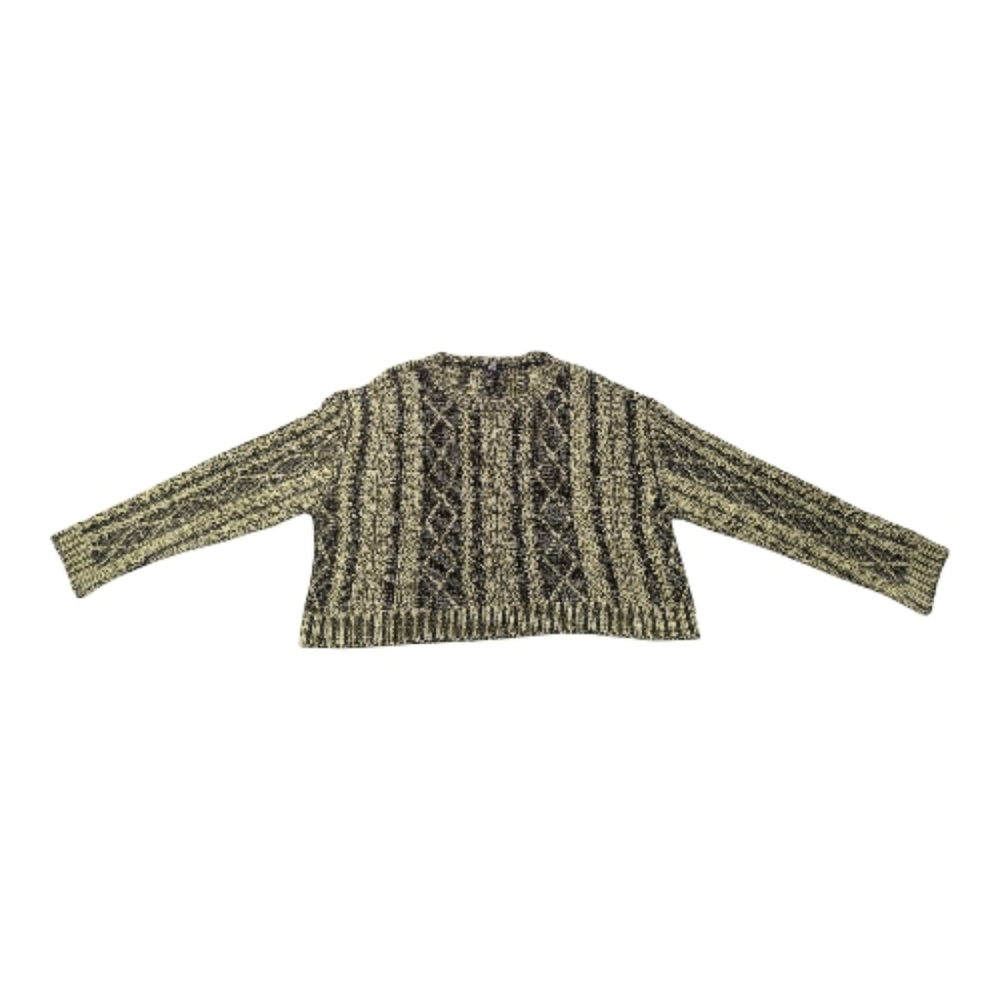 Urban Outfitters BDG Olive Acid Wash Cable Knit Crop Sweater - Sz XL